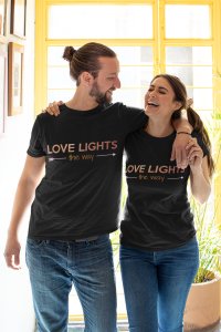 Love Lights The Way printed Black T-shirt