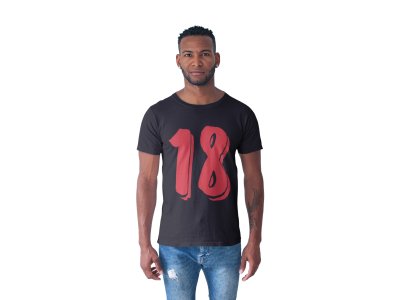 18 - Number - Black - Printed - Sports cool Men's T-shirt