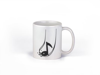 Musical notes- music themed printed ceramic white coffee and tea mugs/ cups for music lovers