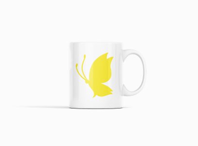 Yellow Butterfly - animation themed printed ceramic white coffee and tea mugs/ cups for animation lovers