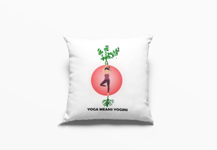 Yoga Mean Yogini Text In Black-Printed Pillow Covers(Pack Of 2)