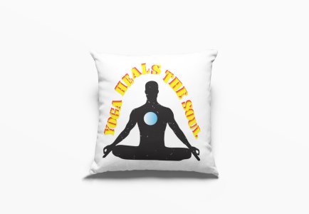 Yoga Heals The Soul Text -Printed Pillow Covers(Pack Of 2)