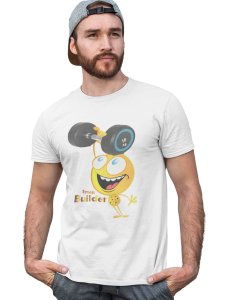 Gym Freck Emoji T-shirt (White) - Clothes for Emoji Lovers -Foremost Gifting Material for Your Friends and Close Ones