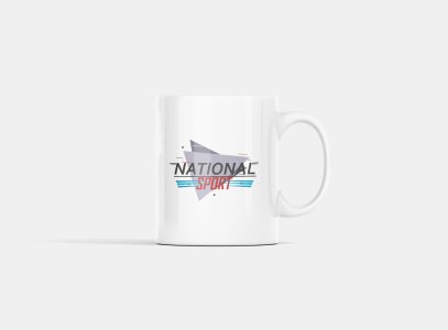 National Sport Text In Black &Red - Printed Coffee Mugs For Sports Lovers