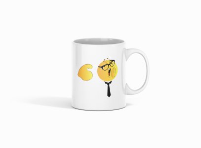 Strong Man Emoji- emoji printed ceramic white coffee and tea mugs/ cups for emoji lover people