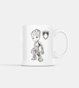Groot - animation themed printed ceramic white coffee and tea mugs/ cups for animation lovers