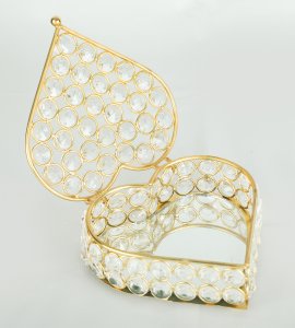 Golden crystal Heart shaped box - decoration purpose, home and decore beautiful handmde - Vibrant Lighting.