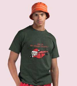 Super Santa : Unique And Funny Printed T-shirt (Green) Perfect Gift For Boys Girls