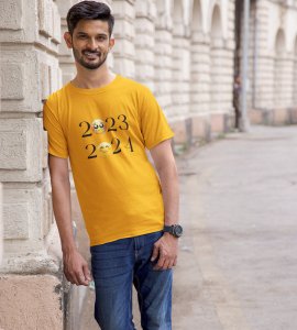 No More 2023 Only 2024 Yellow New Year Printed T-shirt For Mens