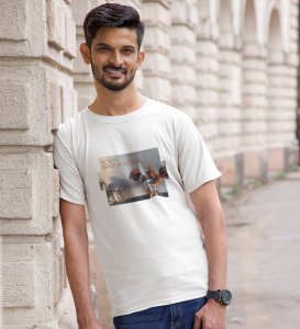 Beauty Decays, White Trendsetter Series: Men's Oversized Tee with Front Print Appeal