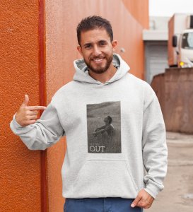 Pacifist Society, Urban Legend Series:White Men's Oversized Round Neck Hoodies with Front Print