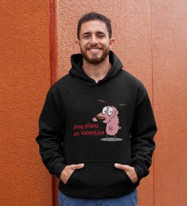 Any Plans On Valentine: Printed (black) Hoodies For Singles