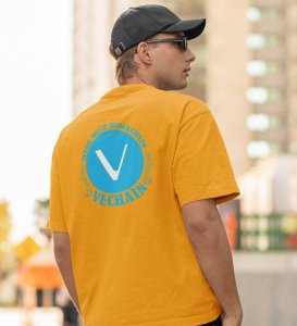 Vigor Vechain Wings Yellow Round Neck Cotton Half Sleeved Men's T Shirt with Printed Graphics