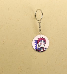 Little Akaza Small in Size Mighty in Power Anime Printed Round Keychains Pack of 2