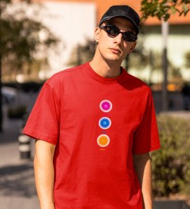 Balanced Life Red Round Neck Cotton Half Sleeved Men T-Shirt with Printed Graphics