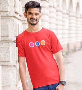 Mind, Body, Soul Red Round Neck Cotton Half Sleeved Men T-Shirt with Printed Graphics