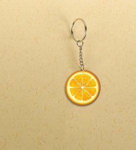 Zingy Orange Flavor Aesthetic Printed Round Keychain Pack of 2