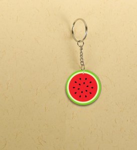 Fruit Style Watermelon Design Round Keychain Pack of 2