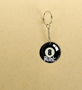 Pocket the 8 Ball Printed Round Keychain Pack of 2