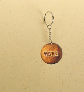 Artistic Venus Planet Illustration Printed Keychain Pack of 2
