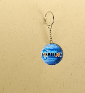 Cosmic Neptune Vibes for Stargazers Printed Keychain Pack of 2