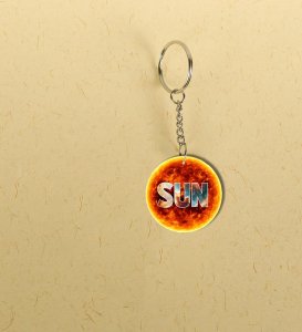 Classic Sun Motif in Stylish Print Printed Keychain Pack of 2