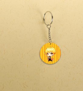 Soft Sparkle: Printed Round Anime Keychains Pack of 2