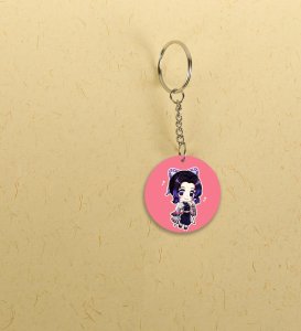 Whispering Bloom: Printed Round Anime Keychains Pack of 2