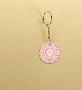 Harmonious Designs: Printed Round Keychains Pack of 2