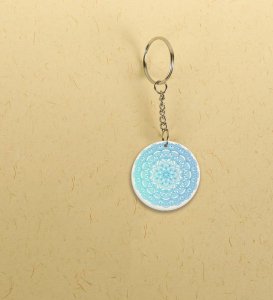 Serene Mandala: Printed Round Keychains Pack of 2