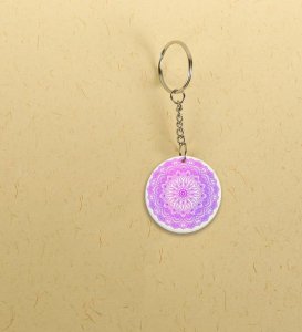 Whimsical Mandala: Printed Round Keychains Pack of 2