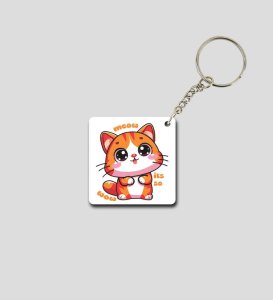 Wow Meow Vibes Printed Keychain