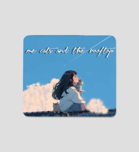 Dreamy Rooftop Scene With Fluffy Friends Printed Shirt