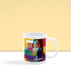 Stylish Graphic Woman Design With Powerful Vibe Printed Coffee Mug 250ml