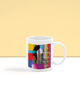 Empowered Artistic Girl Face With Retro Colors Printed Coffee Mug 250ml