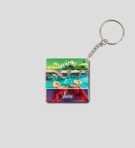 Chill at the Beach with Swim and Shine Printed Keychain Pack of 2