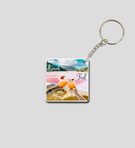 Live the Island Dream Feel Repeat Printed Keychain Pack of 2