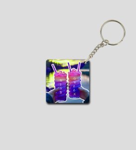 Perfect Gift For Couples King Queen Printed Keychain Pack of 2