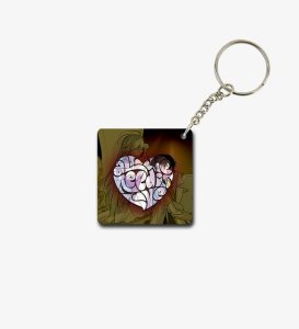 Artistic Anime Heart Swirl Printed Keychain Pack of 2