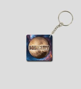 Mystical Mercury Planet Art Printed Keychain Pack of 2