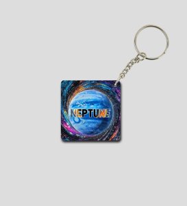 Cosmic Neptune Vibes for Stargazers Printed Keychain Pack of 2