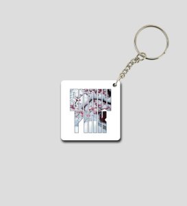 Delicate Pink and Winter White Vibes Printed Keychain Pack of 2