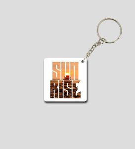 Golden Morning Over Still Pebble Path Printed Keychain Pack of 2