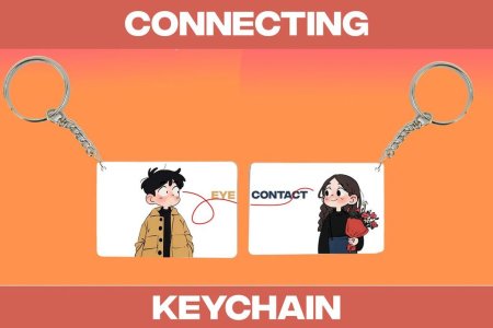 Eye Contact That Sparks Romance Printed Couple Keychain Pack of 2
