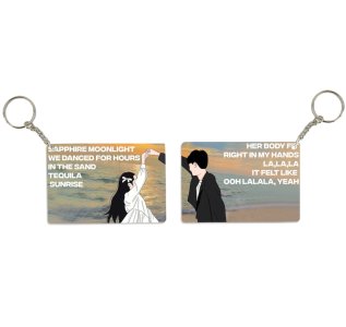 Romantic Beach Dance Moment Printed Keychain Pack of 2