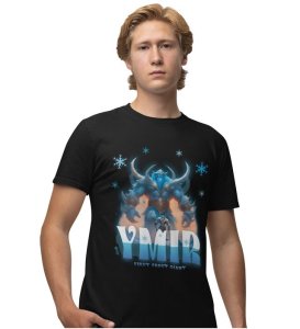 The Rise of Iceborn: Frost Realm Graphic Printed Black T-Shirt