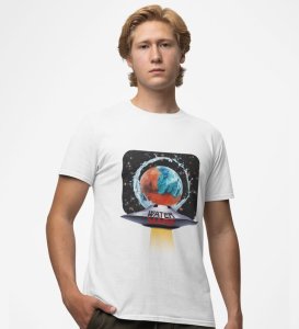 Hydro Planet: Water on Mars Graphic Printed White T-Shirt