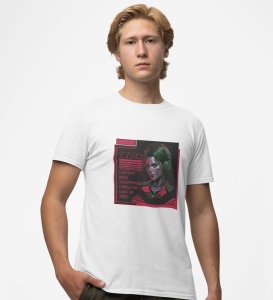 Neon Mindset: No Fear of Machines Graphic Printed White T-Shirt