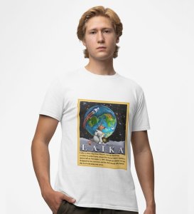 First in Orbit: Laika's Space Tale Graphic Printed White T-Shirt