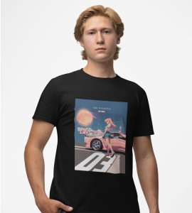 Urban Pulse: Girl Racer Tokyo Graphic Printed Black T-Shirt